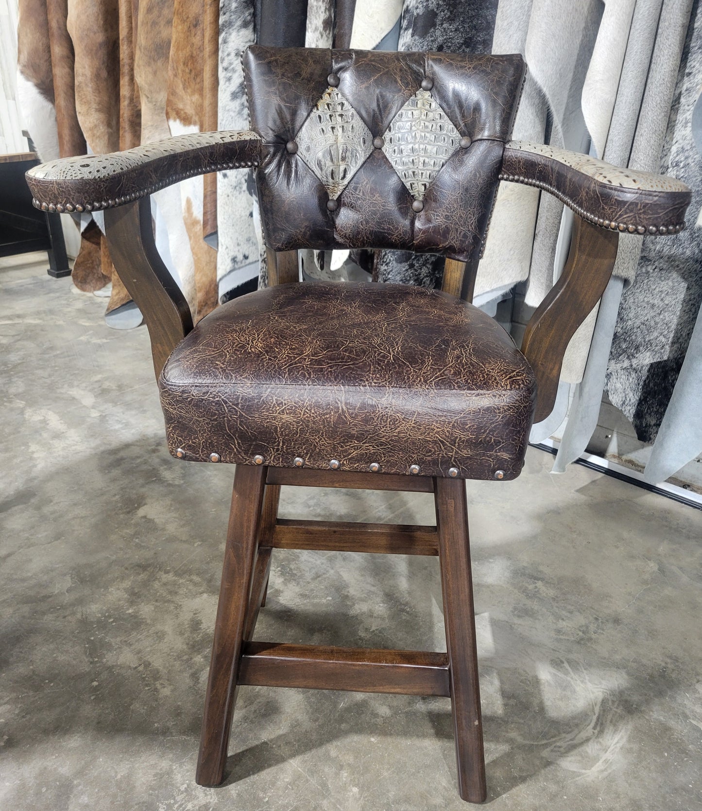 Open Arm Tuscany Swivel Bar Stool